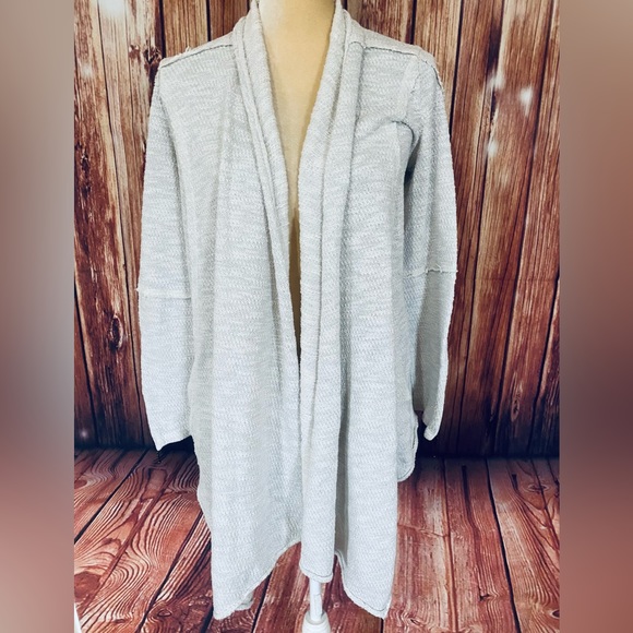 Women’s XS Sweater Cardigan Knox Rose Open Front Ivory Glitter Zip Sleeve Pocket - Picture 2 of 14